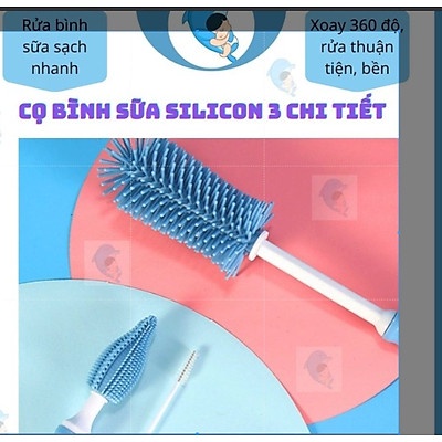 Bộ cọ bình sữa Silicone cao cấp 2 chi tiết phù hợp với mọi loại bình - Chiko Kids