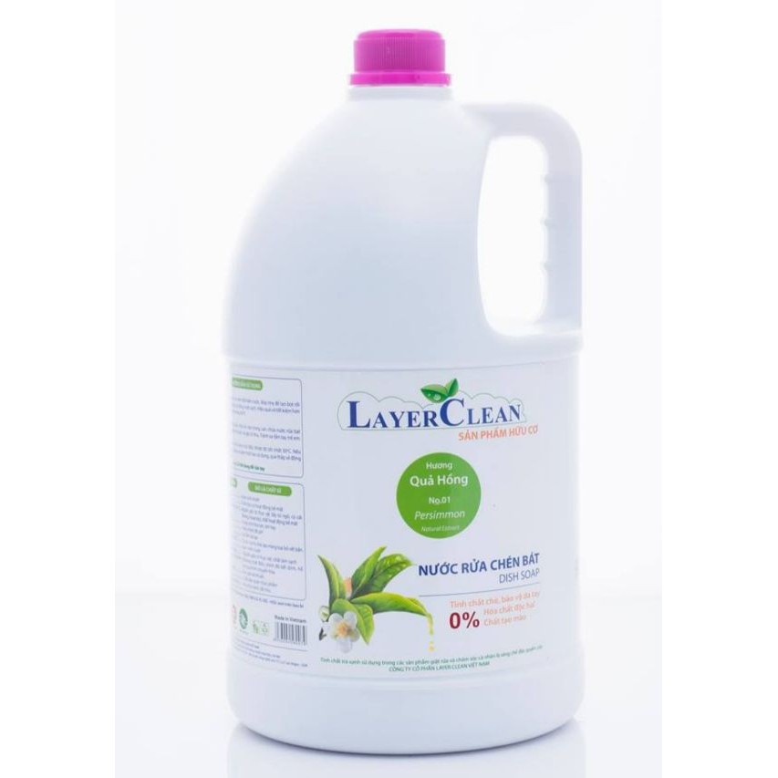 Nước rửa chén bát hữu cơ hương Hồng Layer Clean 5L