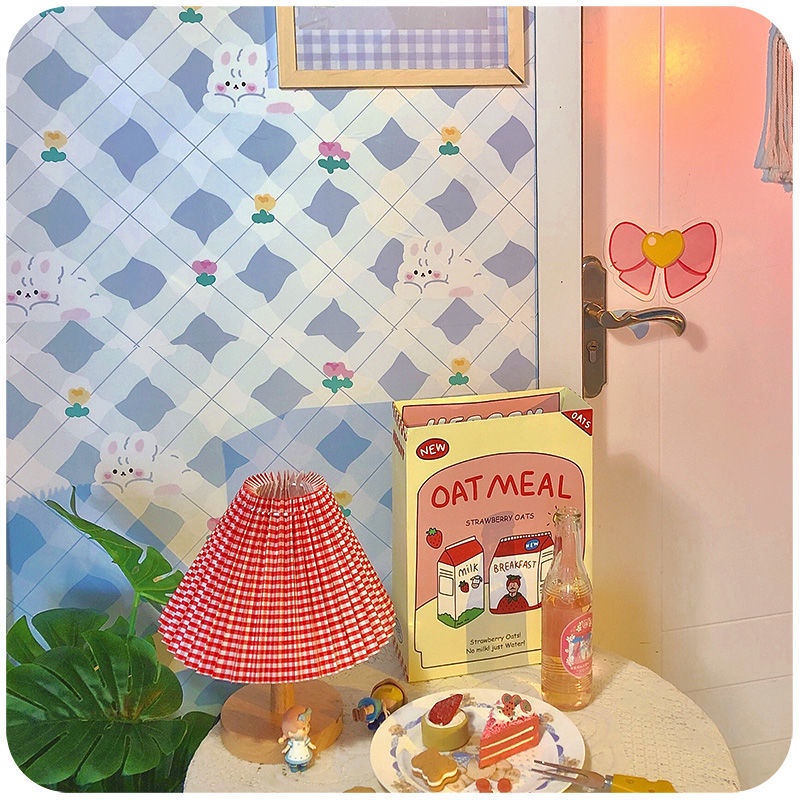 Giấy dán tường tự dính chống thấm nước phong cách Retro trang trí phòng ngủ