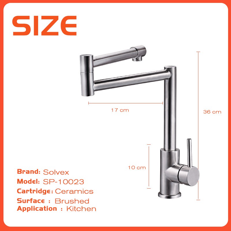 Vòi Nước Nóng Lạnh Bằng Thép Không Gỉ 304 Xoay 360 Độ