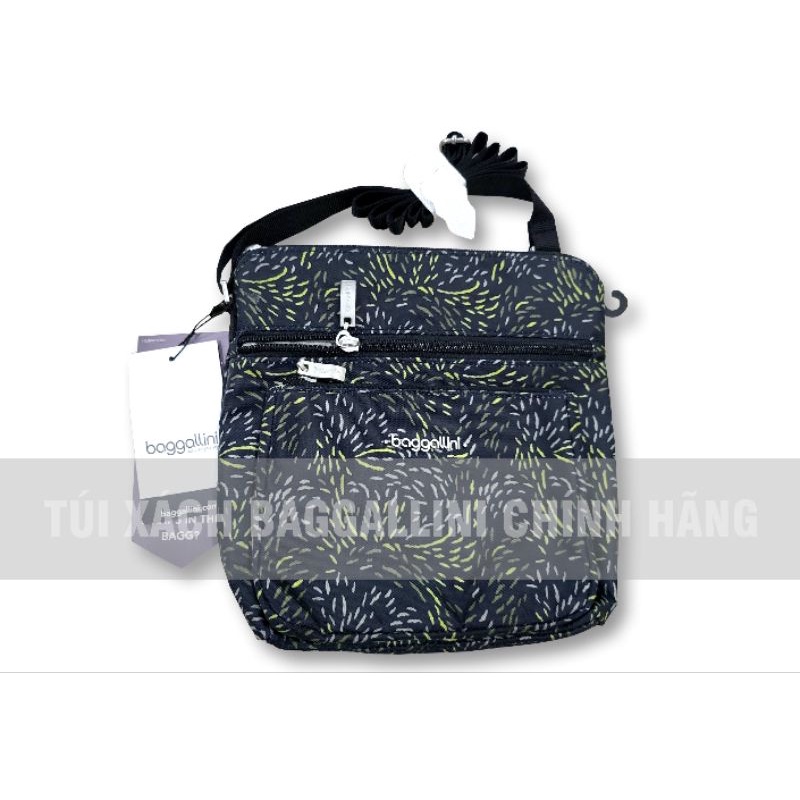 Túi đeo chéo Baggallini hoạ tiết vàng trắng
