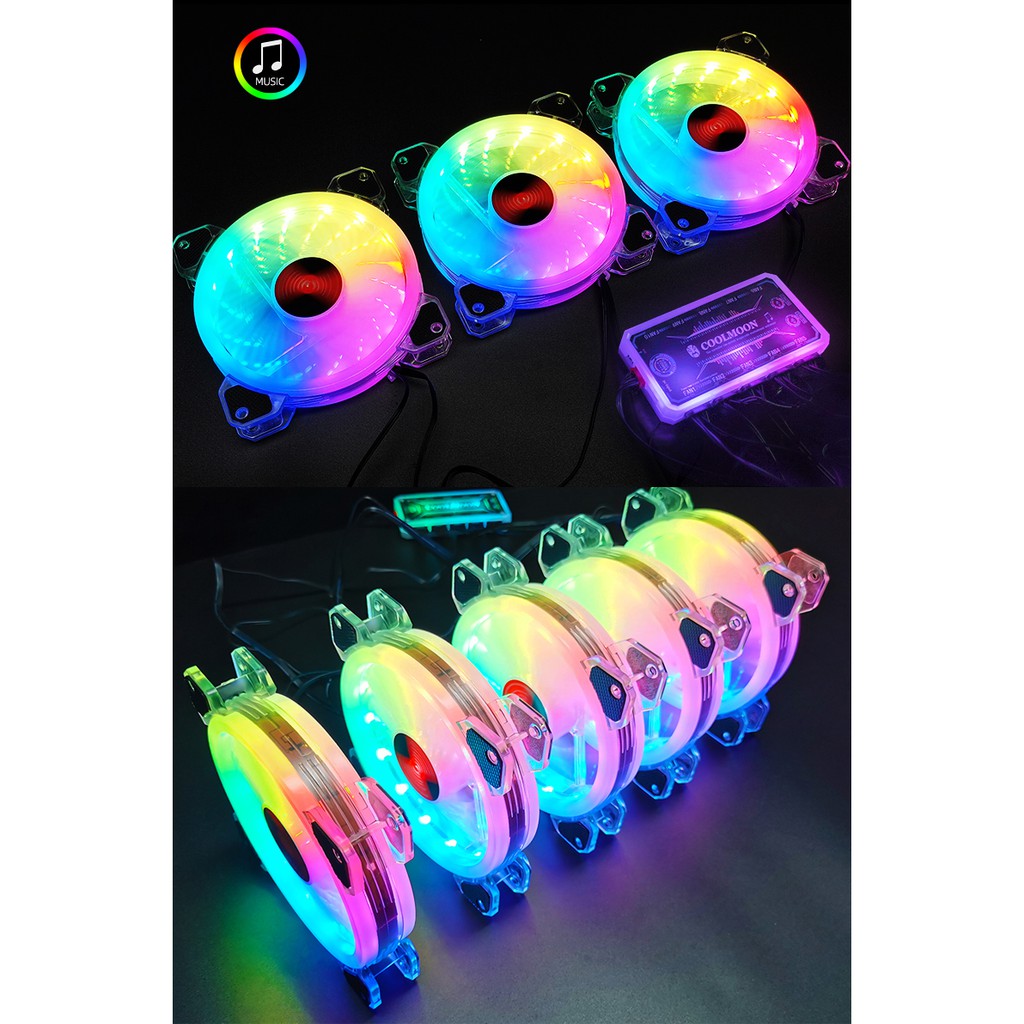 Fan CoolMoon K5 RGB 16 Triệu Màu Kèm 366 Hiệu Ứng