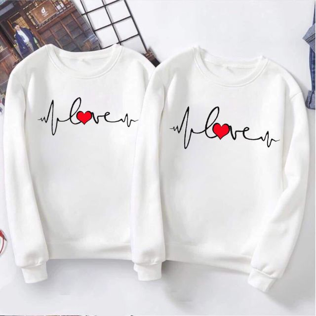 áo sweater cặp đôi tình yêu áo thu đông đôi nam nữ chất mịn mặc ấp hàng loại 1 bao đẹp [giá 1 áo]