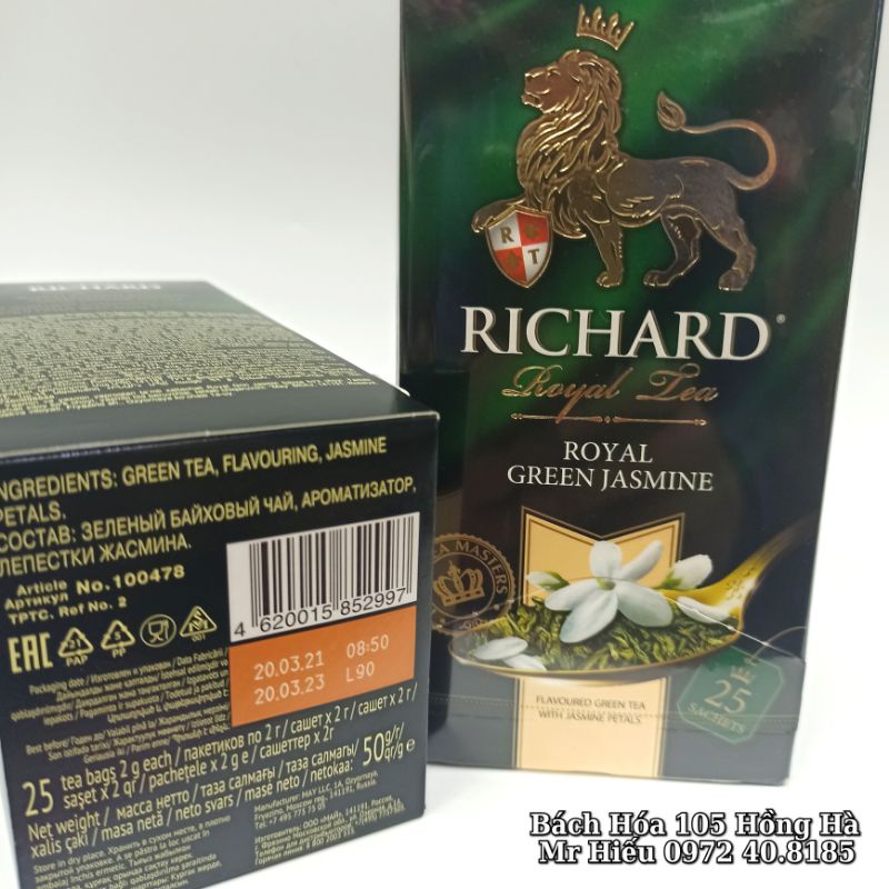 [T3/2023] Trà Richard Royal Tea hộp giấy 25 gói