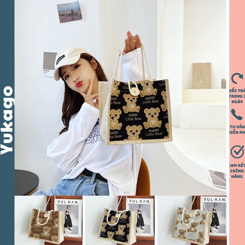 Túi nữ chất liệu cói mini kẹp nách phong cách Hàn Quốc thời trang biển Yukago 252520525
