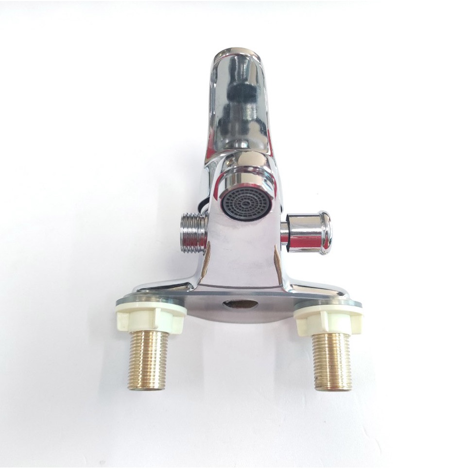 Bộ vòi Lavabo Nóng Lạnh liền sen 2 chân đồng và bộ tay sen inox 304 tròn dày