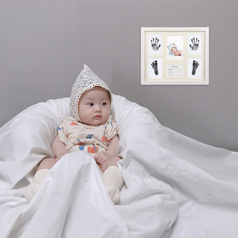 Khung Ảnh In Dấu Chân Tay Giữ Kỉ Niệm Trang Trí Sinh Nhật Cho Bé Sơ Sinh