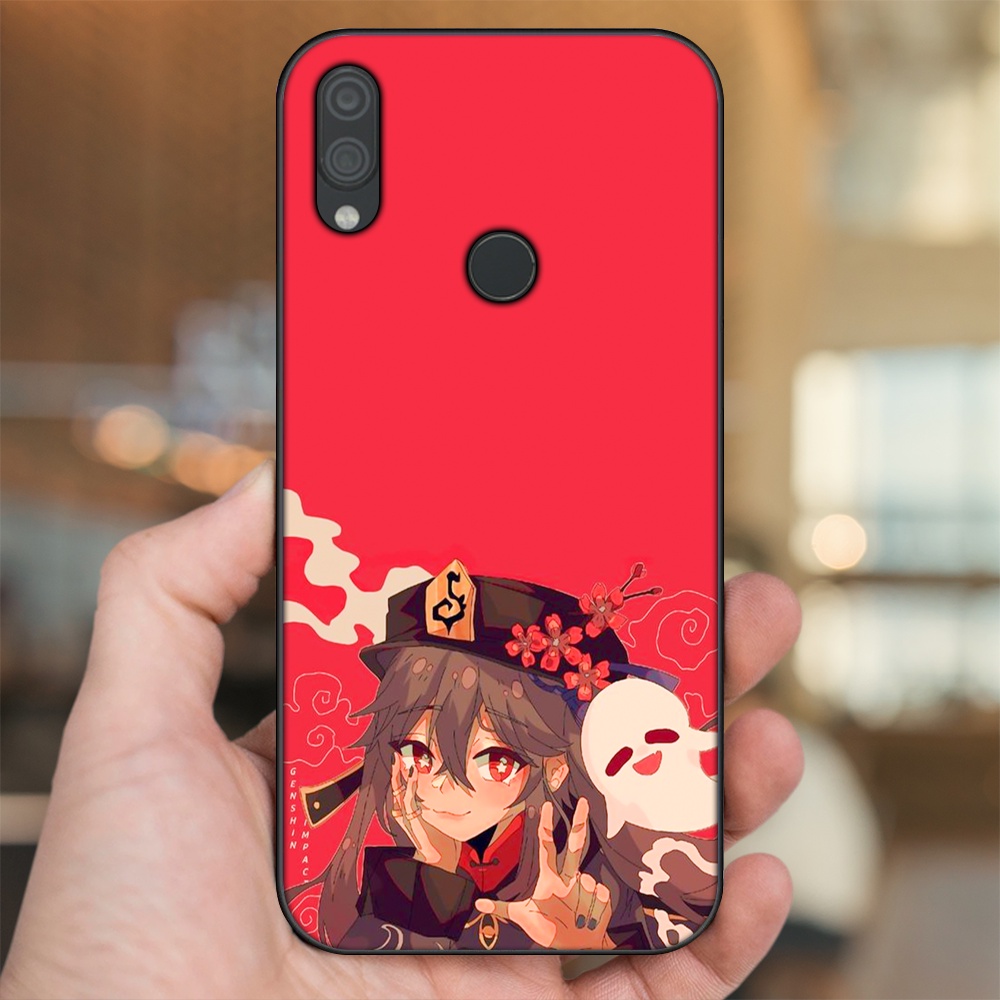 Ốp lưng Xiaomi Redmi Note 7, Note 7 Pro viền đen in hình Hutao Genshin Impact