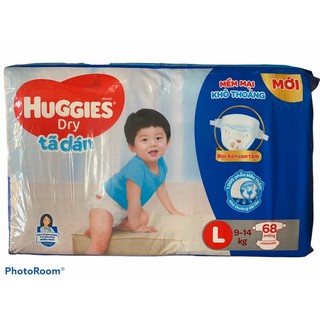 BỈM - TÃ DÁN HUGGIES SIZE L - 68 MIẾNG (CHO BÉ 8 - 13KG)