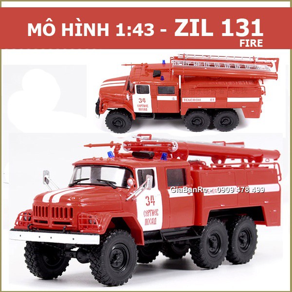Mô Hình Hoàn Thiện Xe Tải Cứu Hỏa Zil 131 Tỉ Lệ 1:43 - Modimio - 4307.1