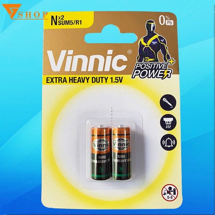 1 Vỉ Pin Vinnic R1 Chính Hãng - Pin size N 1.5v Vinnic E90, LR1, SUM 5