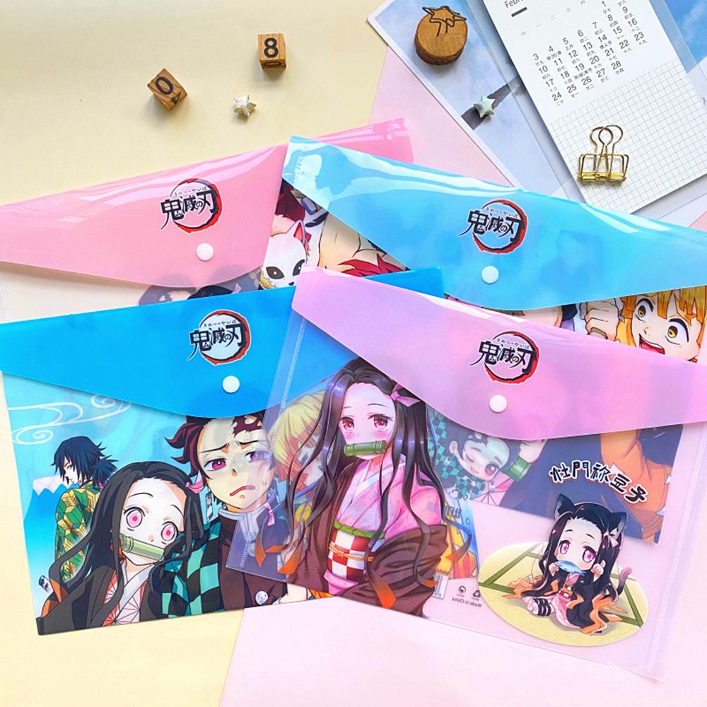 Túi Đựng Tài Liệu Bằng PVC Họa Tiết Hoạt Hình Demon Slayer Kimetsu No Yaiba