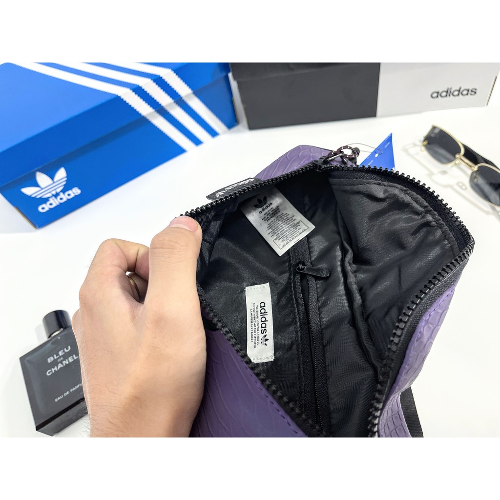 TÚI BAO TỬ ADIDAS THREE STRIP CHẤT VẢI PHẢN QUANG CAO CẤP, TÚI THỜI TRANG AD2A00 MÀU TÍM
