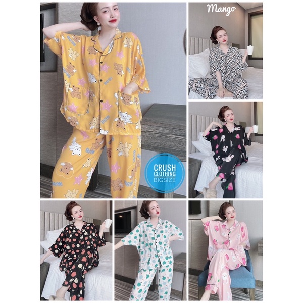[Mang gồ] Pyjama Đồ Bộ Man Go Bigsize 55-100kg Diện cực Đẹp Chất Cao Cấp