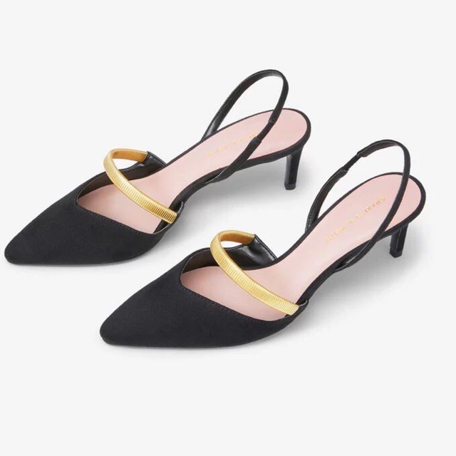 Giày phối quai mảnh hiệu Charles&Keith size 35