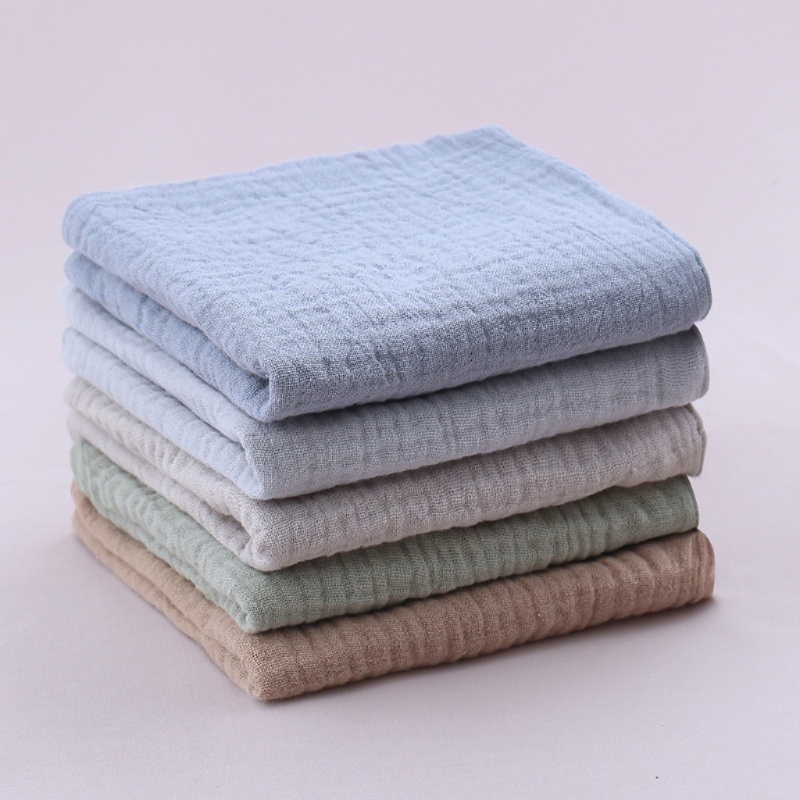 Bộ Khăn Lau Hình Vuông Bằng Cotton Mềm Mại Kèm Cọ Chải Tóc Cho Bé Sơ Sinh