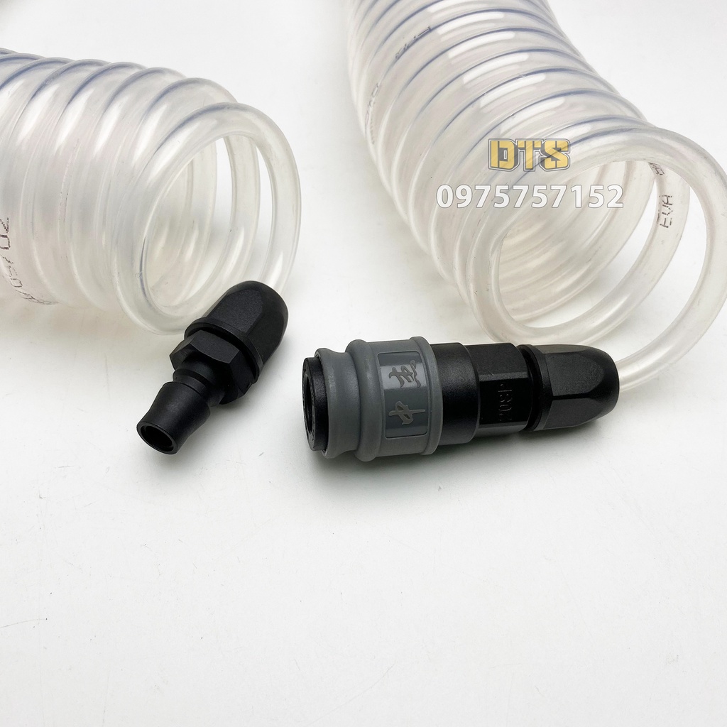Ống dây hơi xoắn khí nén nối nhanh tự động nhựa EVA Đài Loan 5x8mm, dây khí nén phi 8 áp lực cao, dây nén khí cao cấp