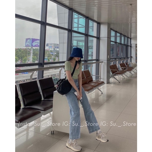 Áo thun gân cộc tay trơn vai lệch A2289 SUSTORE