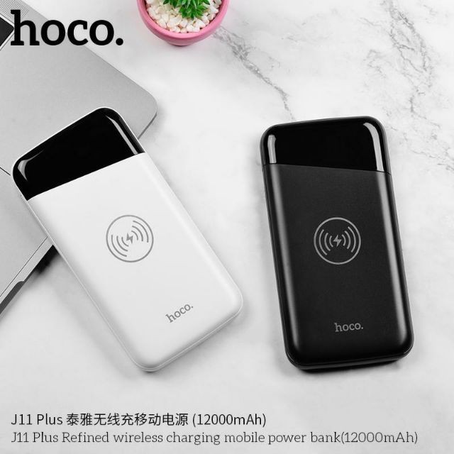 Pin dự phòng 12.000mah HOCO J11 plus kiêm sạc không dây chính hãng - Sạc dự phòng dùng được cho nhiều dòng điện thoại