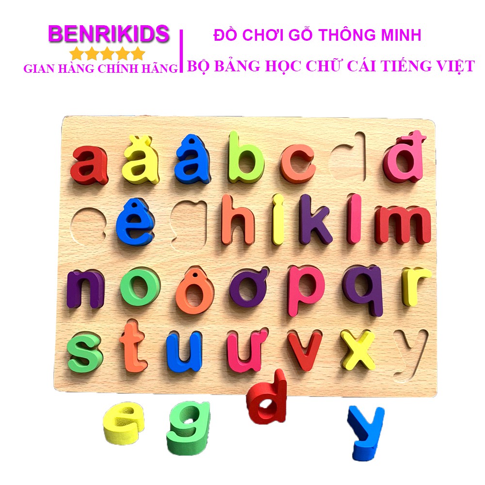 Đồ Chơi Bảng Chữ Cái Tiếng Việt In Thường Bằng Gỗ Benrikids