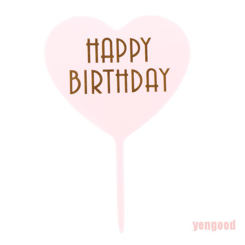 1 Phụ Kiện Trang Trí Bánh Kem Bằng Acrylic Hình Chữ Happy Birthday Dễ Thương