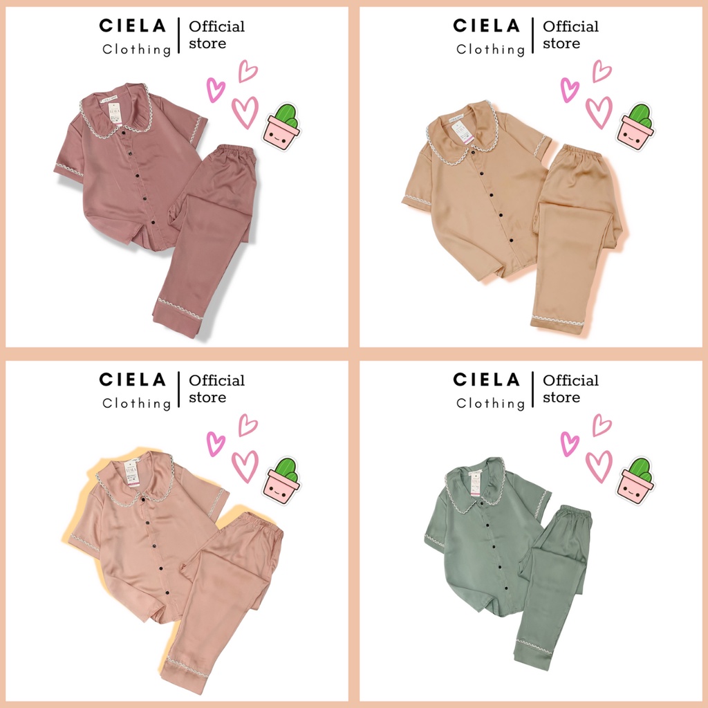 Set Bộ đồ Ngủ Pijama mặc nhà Dài Cộc Pha Ren chất Lụa Tằm Thái Cao Cấp, mềm mịn, thoáng mát