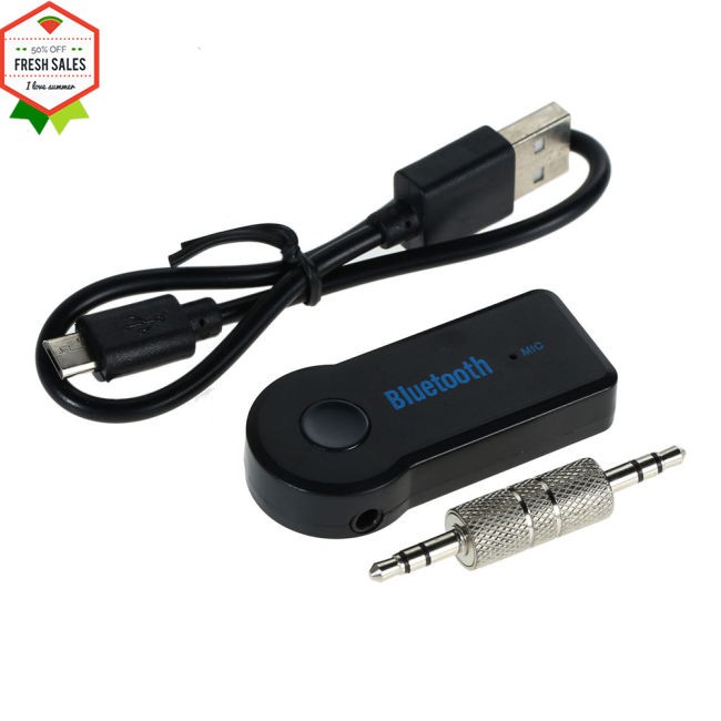 Wireless Bluetooth 3.5mm Car Aux Audio Stereo Music Receiver Adapter with Mic For PC Version B