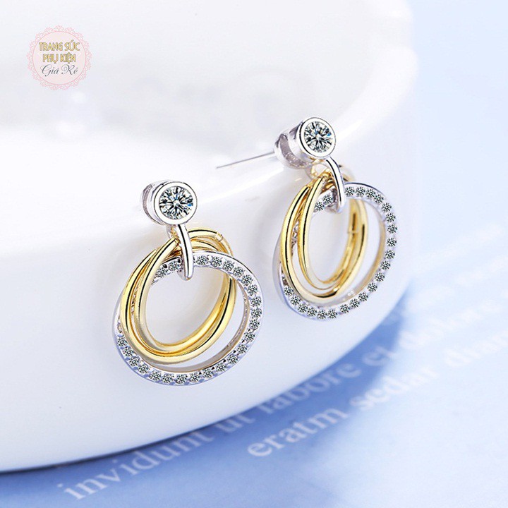 Bông tai nữ style Hàn, siêu xinh bạc ý S925 - HT234