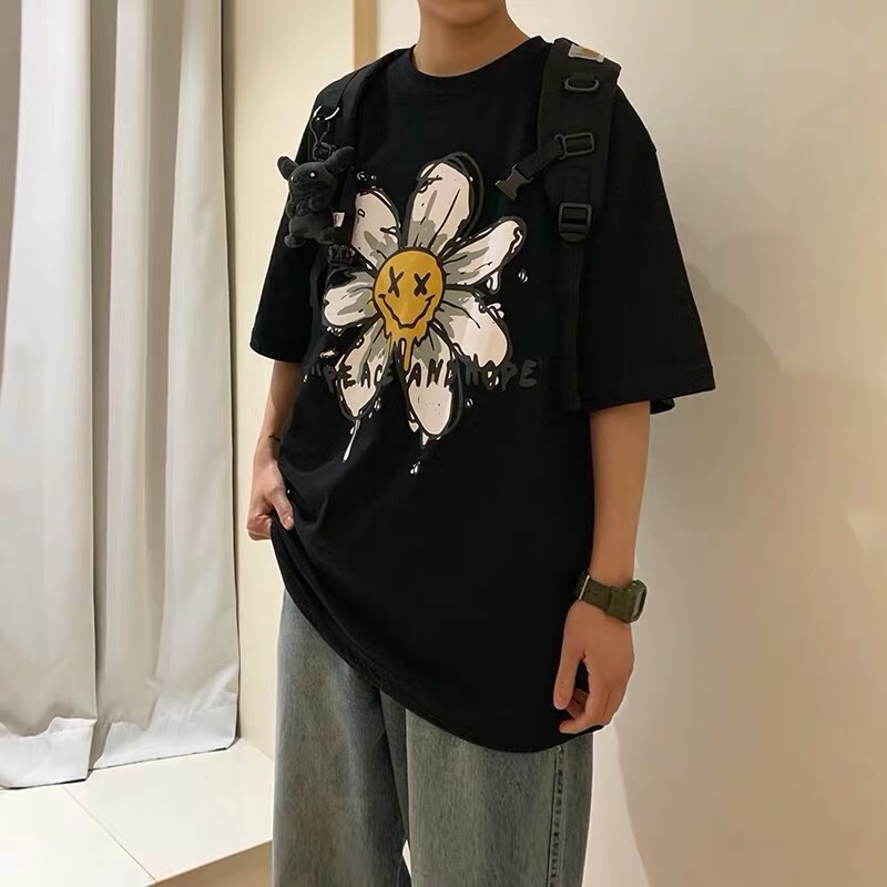 Áo Thun Unisex BÔNG CÚC FEACE AND HOPE G462, Tay Lỡ Form Rộng