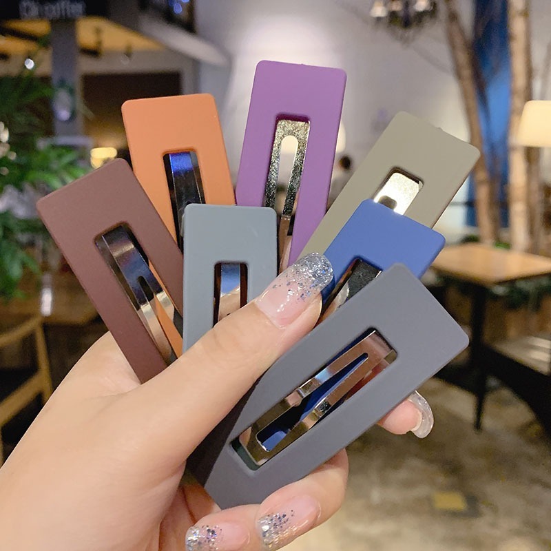 Kẹp tóc hình vuông/hình giọt nước cỡ lớn đơn giản thời trang tinh tế thích hợp để làm quà tặng