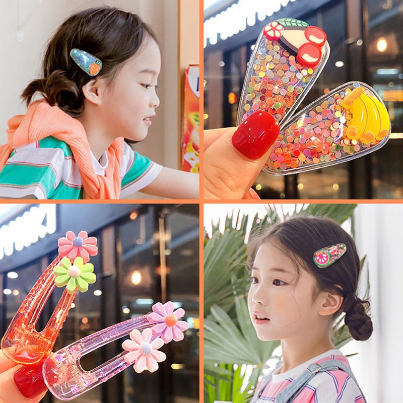 Kẹp tóc phối xê quin trang trí hình trái cây dễ thương cho bé gái