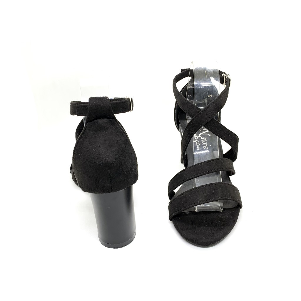 [ẢNH THẬT] Giày cao gót sandal 7 phân 2 dây chéo __LZ009