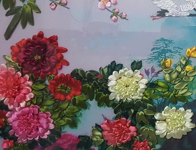 Tranh thêu ruy băng 150x80cm