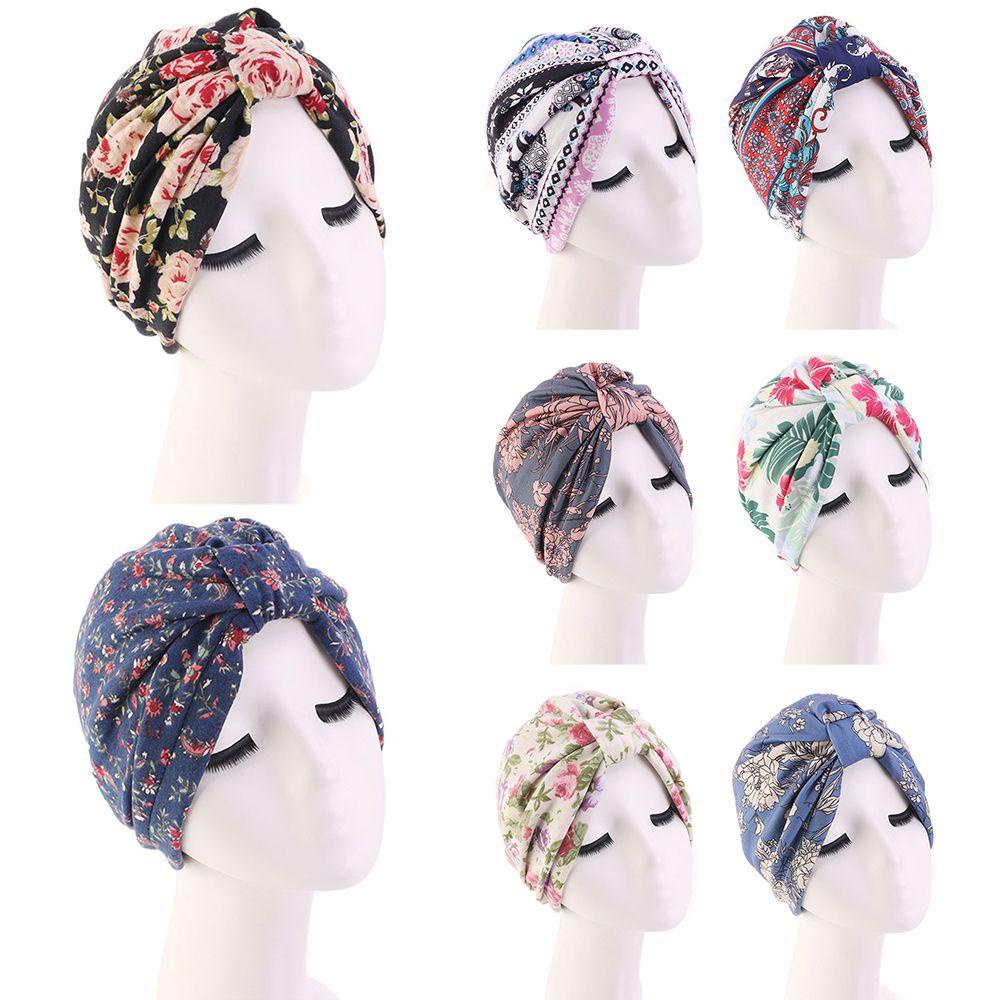 Khăn Trùm Đầu Turban Thắt Nút Bằng Vải Satin Cotton Cho Nữ