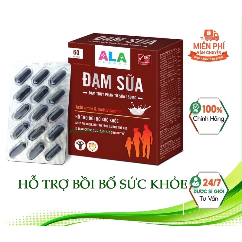 Viên ĐẠM SỮA ALA, giúp tăng cường sức đề kháng, giúp ăn ngon