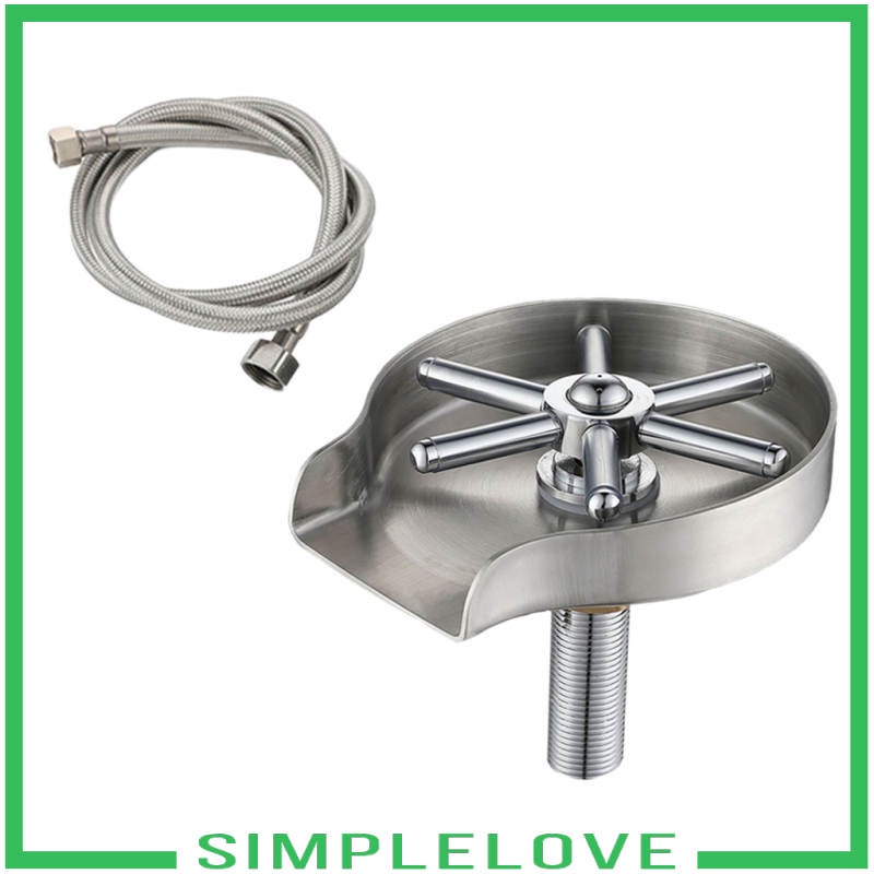 Dụng cụ rửa cốc dạng ấn bằng thép không gỉ cho bồn rửa gia đình/ khách sạn