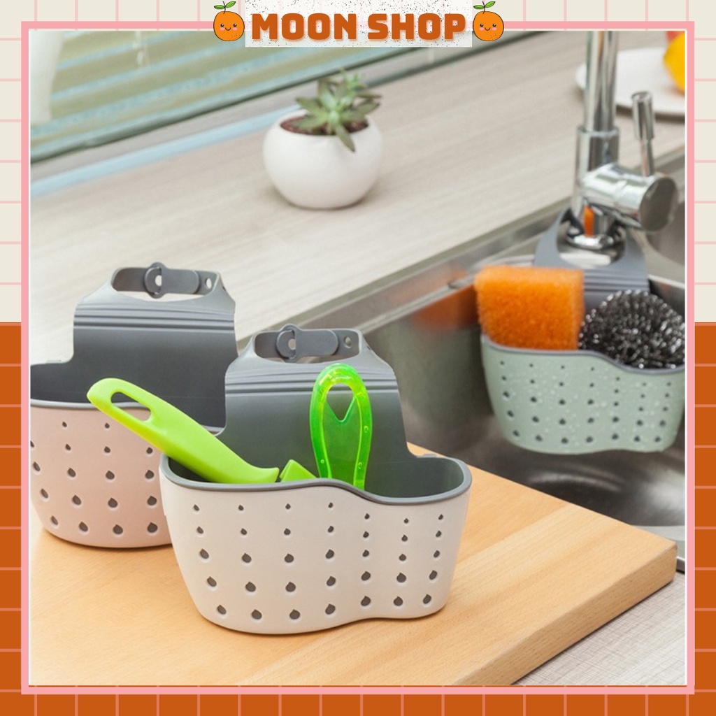 Giỏ Đựng Giẻ Rửa Bát 2 Lớp Tách Nước Có Quai Treo Tiện Lợi Moon Shop