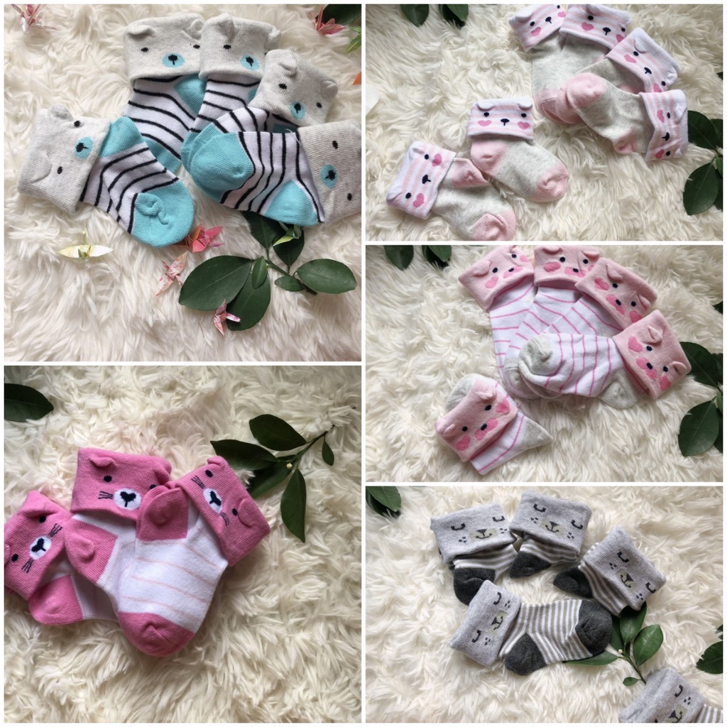 10 đôi Tất Vớ trẻ em cotton cao cổ từ 1-3 tuổi