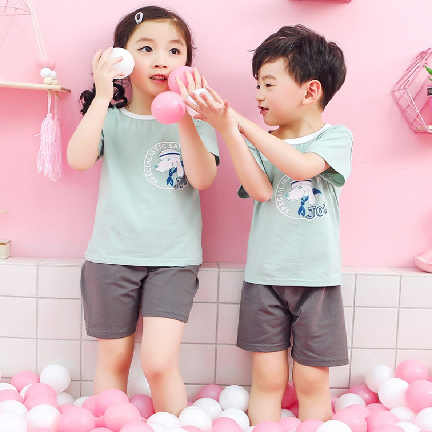 Bộ quần áo bé trai KbibiKids mã K01 Set đồ bộ trẻ em cộc tay mùa hè chất vải cotton mềm mịn thoáng mát cho bé