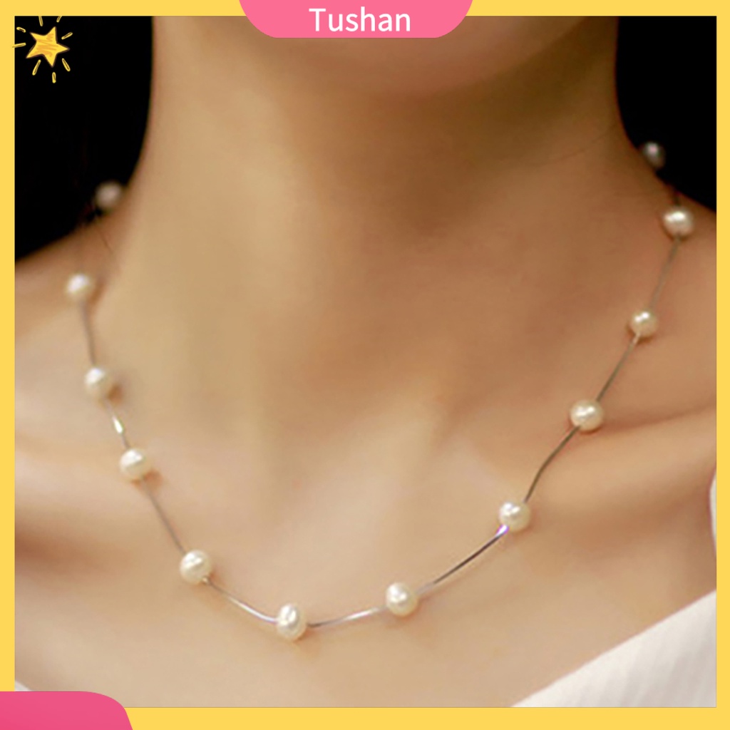 Vòng cổ ngắn phối hạt ngọc trai thời trang