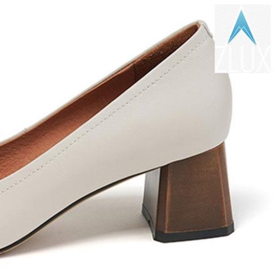 👘 Giày cao gót DEMIN cao gót mũi vuông thiết kế độc lạ đế 5cm - KCG059 👘