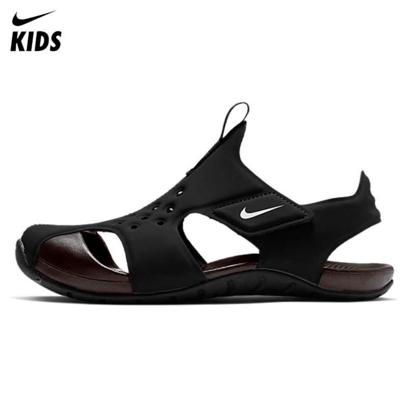 * Ưu đãi đặc biệt * NIKE Sandals Kids Sunray Protect 2 Children Baotou Dép Giày Nike Giày trẻ em Giày dép & Dép trẻ em Giày cho bé Giày dép màu đen cho 1-11 tuổi