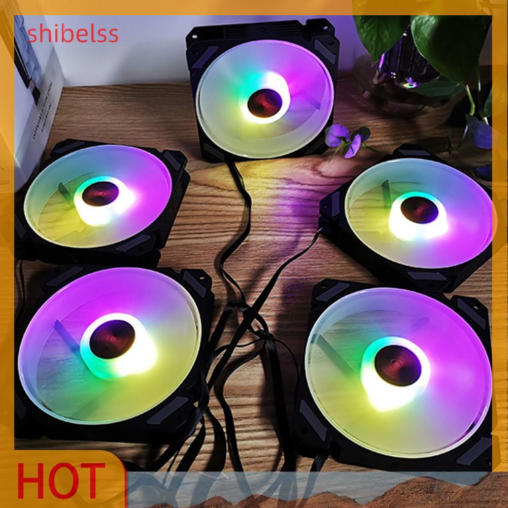 Shibelss COOLMOON 12cm PC Case Cooling Fan Small 6 Pin RGB Desktop Heatsink Radiator