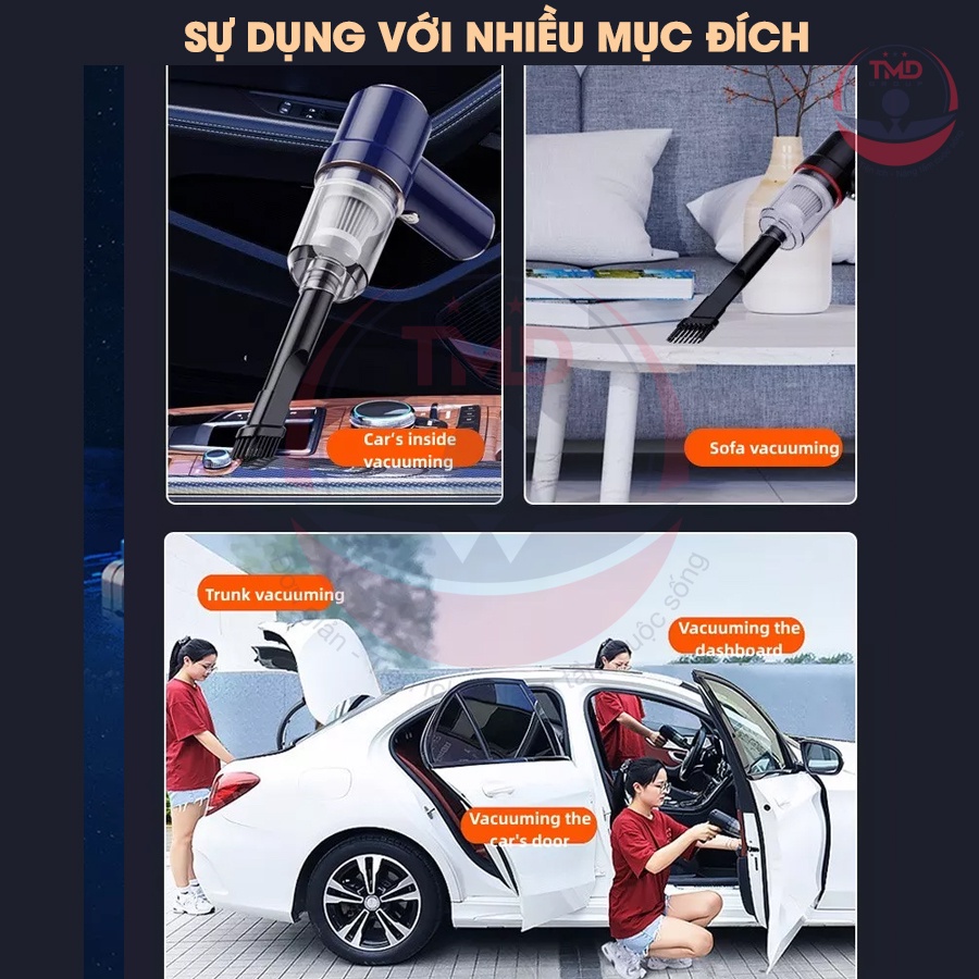 Máy hút bụi xe hơi TMD GROUP công suất lớn ( Có chức năng thổi), sử dụng đa năng, dễ dang vệ sinh