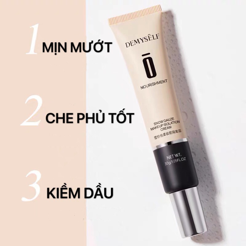 DEMYSELF - Kem lót mịn nhẹ che khuyết điểm kiềm dầu Nourishment Snow Gauze Makeup Cream DEMY01