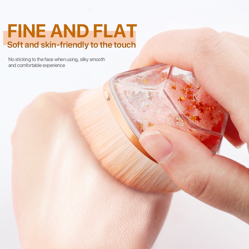 Cọ trang điểm nền GDTIMA đầu dẹp cán ngắn kiểu cánh hoa lớn cao cấp