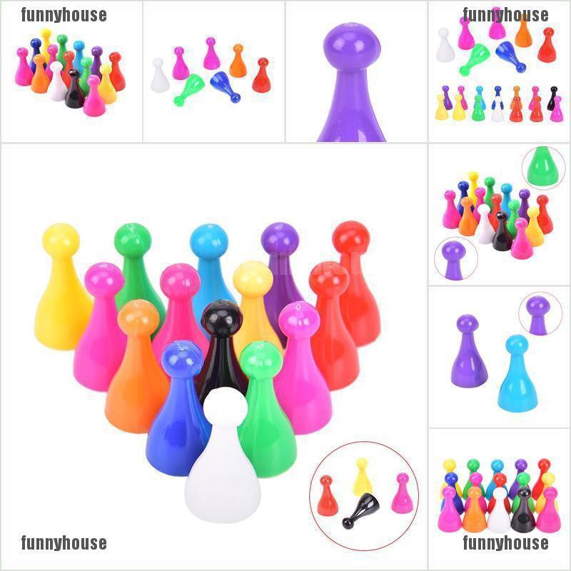 [funnyhouse]10Pcs Plastic Chess Pawn Pieces Board Card Games Halma Multi-colors Accessories thro