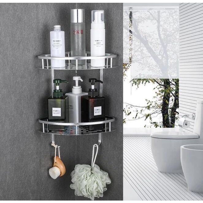 Giá Đỡ Nhôm Gắn Tường Màu Bạc Cho Nhà Tắm/Nhà Vệ Sinh