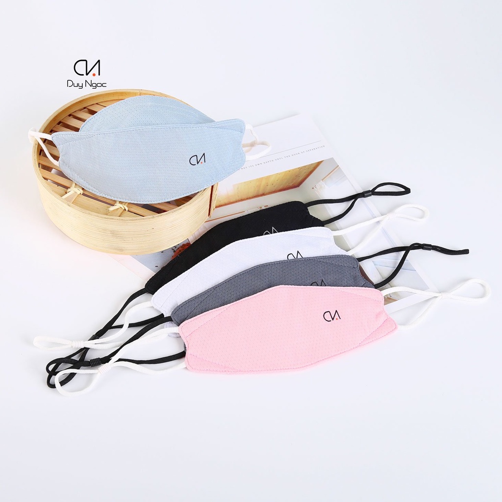 Khẩu trang vải KF94, vải Mesh 4 lớp cao cấp Duy Ngọc, thoáng mát, chống bụi mịn, có nút điều chỉnh kích thước (1762)