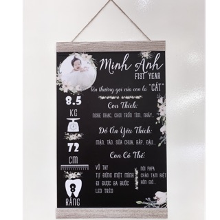 Bảng chalkboard treo tường- Kỉ niệm 1 tuổi cho bé.